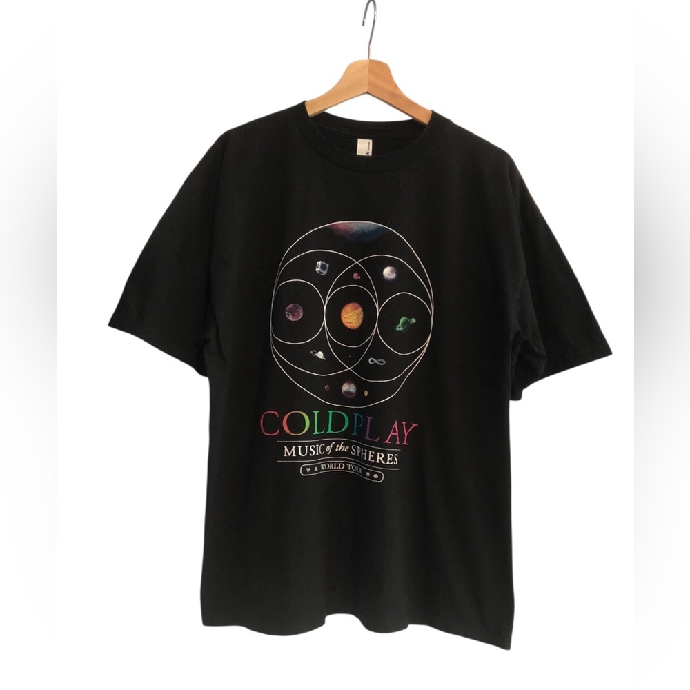 Coldplay Music of the Spheres World Tour 2025 Black Graphic Tee
